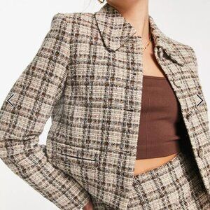 & Other Stories Tweed Plaid Blazer | Size XS